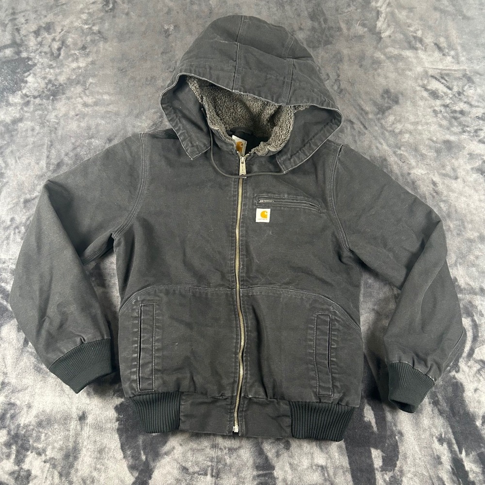 Carhartt Wildwood Jacket Womens Size M(8/10) Black Sherpa Lined 100815 001